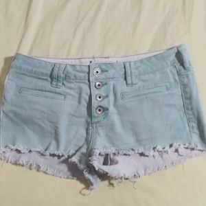 Bullhead Mint Green Denim Shorts